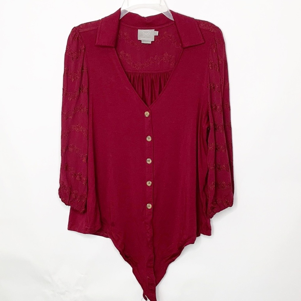 Anthro Vanessa Virginia Front Tie Top (M) - Picture 3 of 9